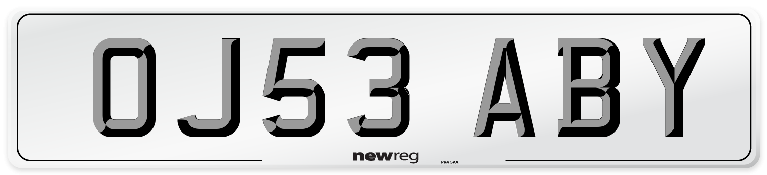 OJ53 ABY Number Plate from New Reg